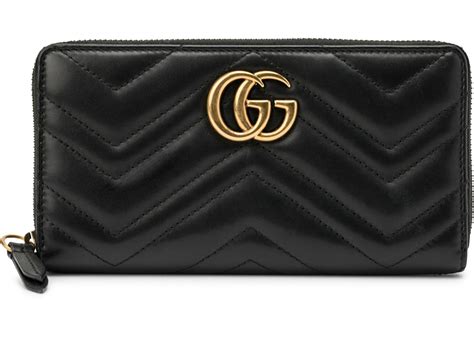 gucci logo zip around wallet|Gucci marmont zip around wallet.